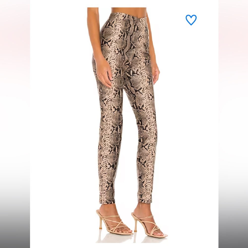 Women’s SUPERDOWN tan snake print faux leather pants